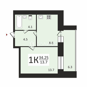 Квартира 31,1 м², 1-комнатная - изображение 1