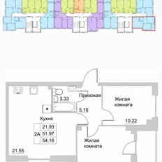 Квартира 54,4 м², 2-комнатная - изображение 2