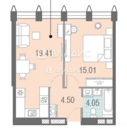 Квартира 40,8 м², 1-комнатная - изображение 1