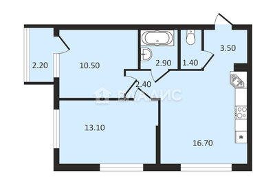 Квартира 51,2 м², 2-комнатная - изображение 1