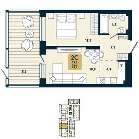 58,8 м², 2-комнатная квартира 6 700 000 ₽ - изображение 50