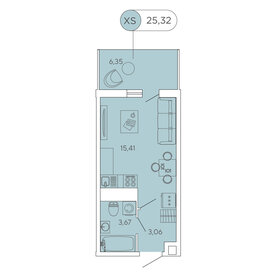 25 м², квартира-студия 4 480 000 ₽ - изображение 134