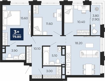 80,4 м², 3-комнатная квартира 10 550 000 ₽ - изображение 13