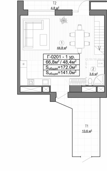 172 м², 4-комнатные апартаменты 34 085 656 ₽ - изображение 1