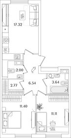 51,2 м², 2-комнатная квартира 9 900 000 ₽ - изображение 106