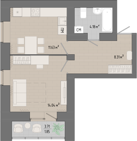 32,3 м², 1-комнатная квартира 3 780 000 ₽ - изображение 58