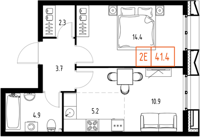 47,4 м², 2-комнатная квартира 9 100 000 ₽ - изображение 52