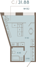 Квартира 31,9 м², студия - изображение 1