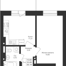 Квартира 36,2 м², 1-комнатная - изображение 3