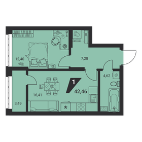 42 м², 1-комнатная квартира 4 580 000 ₽ - изображение 33