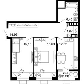 65,2 м², 2-комнатная квартира 13 239 660 ₽ - изображение 68