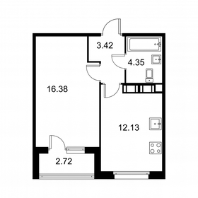 Квартира 37,6 м², 1-комнатная - изображение 1