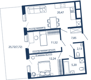 67,7 м², 2-комнатные апартаменты 24 136 562 ₽ - изображение 40