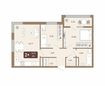 51 м², 2-комнатная квартира 3 450 000 ₽ - изображение 65