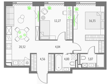 63 м², 2-комнатная квартира 29 000 000 ₽ - изображение 78