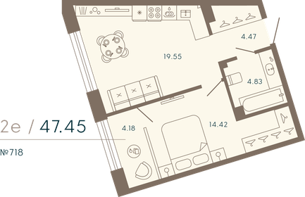 45,9 м², 1-комнатные апартаменты 35 693 368 ₽ - изображение 140