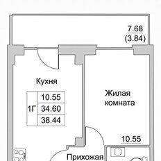 Квартира 38,4 м², 1-комнатная - изображение 2