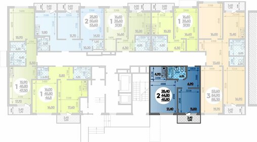 53,3 м², 2-комнатная квартира 6 650 000 ₽ - изображение 31