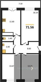 Квартира 71,6 м², 3-комнатная - изображение 1