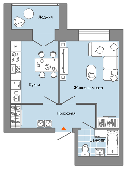 38 м², 1-комнатная квартира 4 357 233 ₽ - изображение 1