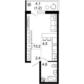 25,7 м², 1-комнатная квартира 11 197 490 ₽ - изображение 28