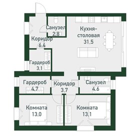 Квартира 81,5 м², 2-комнатная - изображение 1