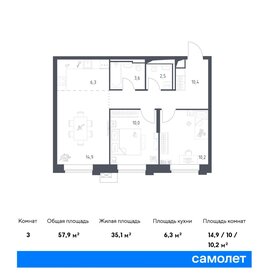 56,8 м², 3-комнатная квартира 15 300 000 ₽ - изображение 59