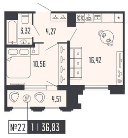 Квартира 36,8 м², 1-комнатная - изображение 1