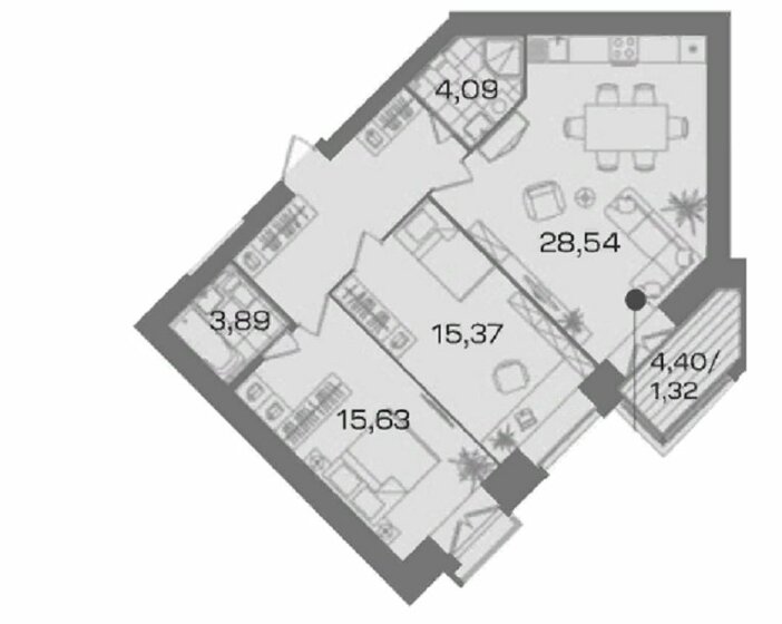 79,3 м², 2-комнатная квартира 19 370 000 ₽ - изображение 1