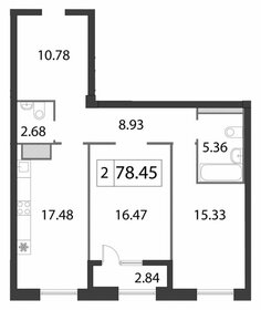 Квартира 80 м², 2-комнатная - изображение 1