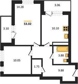 Квартира 53 м², 2-комнатная - изображение 1