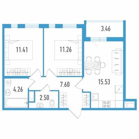 Квартира 54,3 м², 2-комнатная - изображение 1