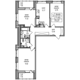 73 м², 3-комнатная квартира 12 500 000 ₽ - изображение 126