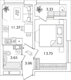 34 м², 1-комнатная квартира 10 228 991 ₽ - изображение 36