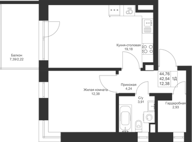 45,2 м², 1-комнатная квартира 7 496 560 ₽ - изображение 46