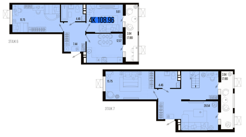 Квартира 109 м², 4-комнатная - изображение 1