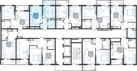 33,9 м², 1-комнатная квартира 3 700 000 ₽ - изображение 111