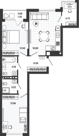 Квартира 65,3 м², 2-комнатная - изображение 1