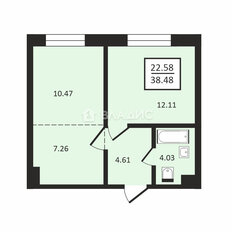 Квартира 38,4 м², 1-комнатная - изображение 2