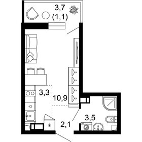 15,5 м², квартира-студия 2 400 000 ₽ - изображение 114