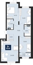 89,1 м², 3-комнатная квартира 13 050 000 ₽ - изображение 6