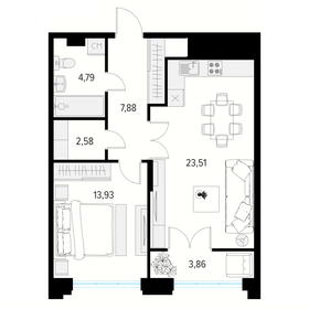 65,8 м², 1-комнатная квартира 14 346 580 ₽ - изображение 38