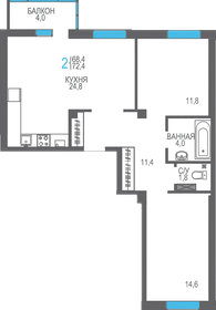 79,9 м², 3-комнатная квартира 17 800 000 ₽ - изображение 80