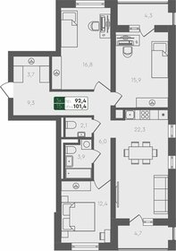 101,1 м², 3-комнатная квартира 9 660 000 ₽ - изображение 20