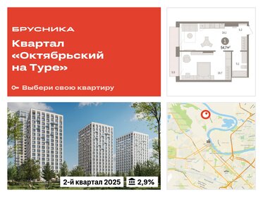 54,7 м², 1-комнатная квартира 7 280 000 ₽ - изображение 6