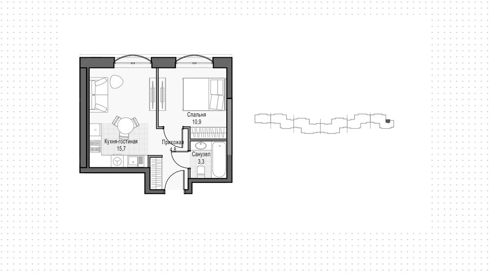 35 м², квартира-студия 19 500 000 ₽ - изображение 24