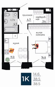 38,3 м², квартира-студия 9 734 060 ₽ - изображение 29