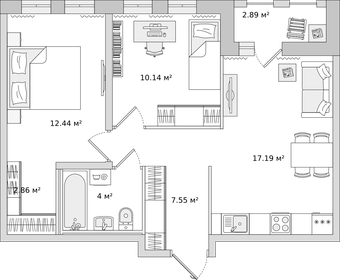 54,9 м², 3-комнатная квартира 8 400 000 ₽ - изображение 84