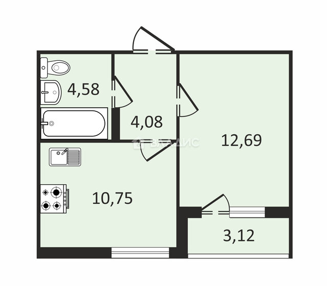 33,7 м², 1-комнатная квартира 5 700 000 ₽ - изображение 31