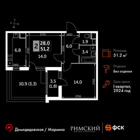 52,5 м², 2-комнатная квартира 9 600 000 ₽ - изображение 67